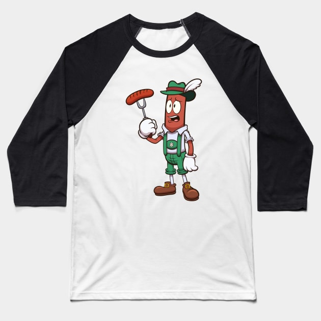 Sad Oktoberfest Sausage Baseball T-Shirt by TheMaskedTooner